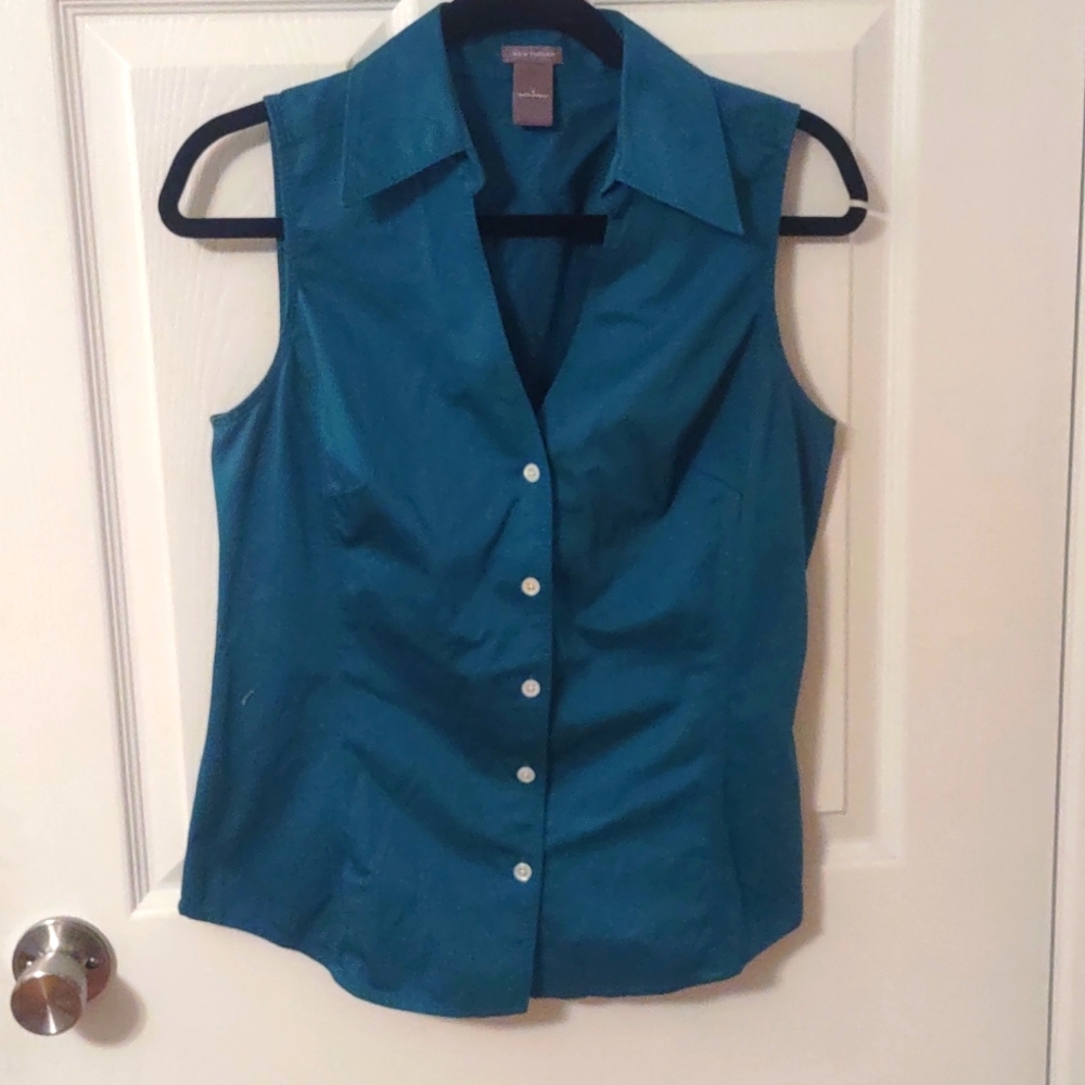 Ann Taylor button up collared tank 8